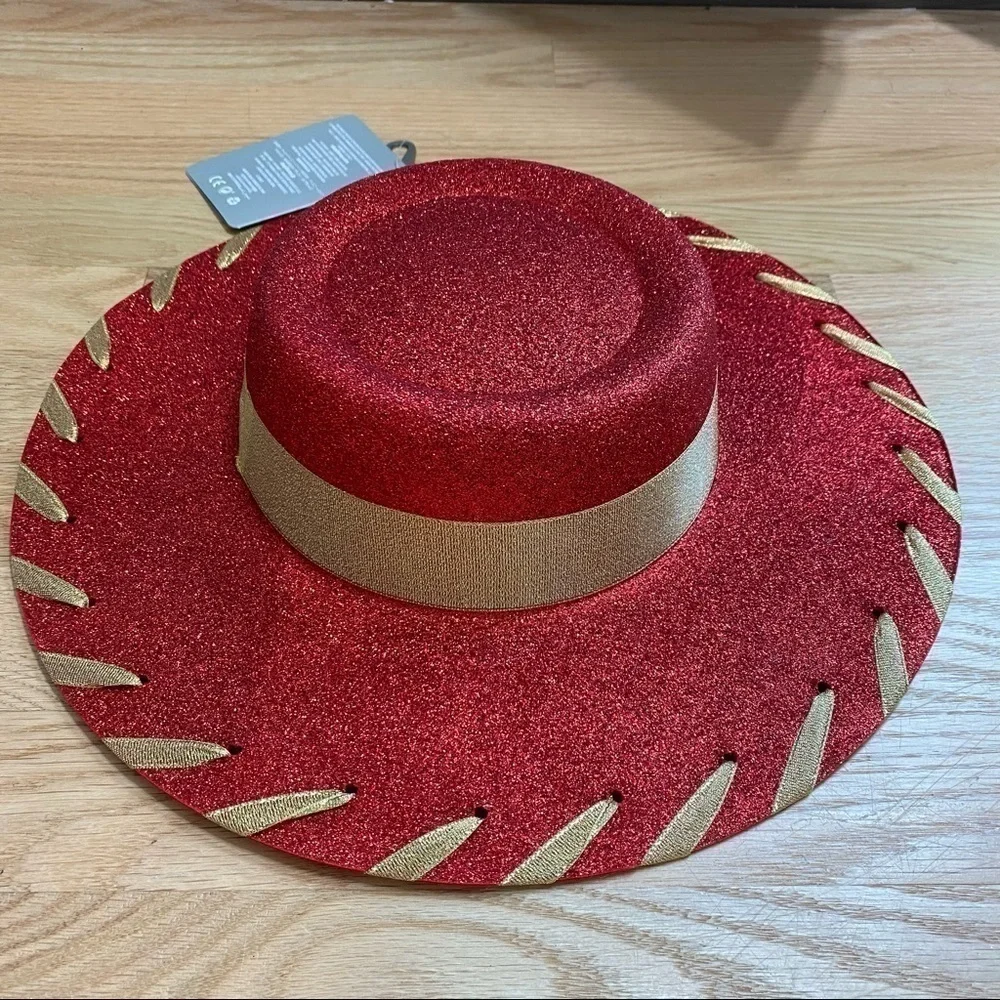 Disney Jessie Sparkle Cowgirl Hat NWT Red Gold Dress Up Play Costume